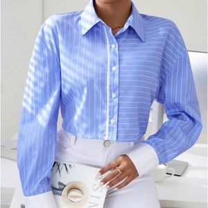 Striped Print Drop Shoulder Shirt